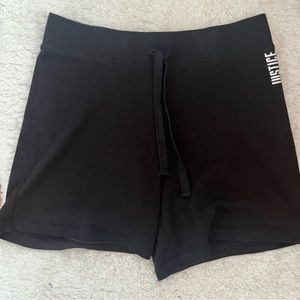 justice active black bermuda sweatshorts